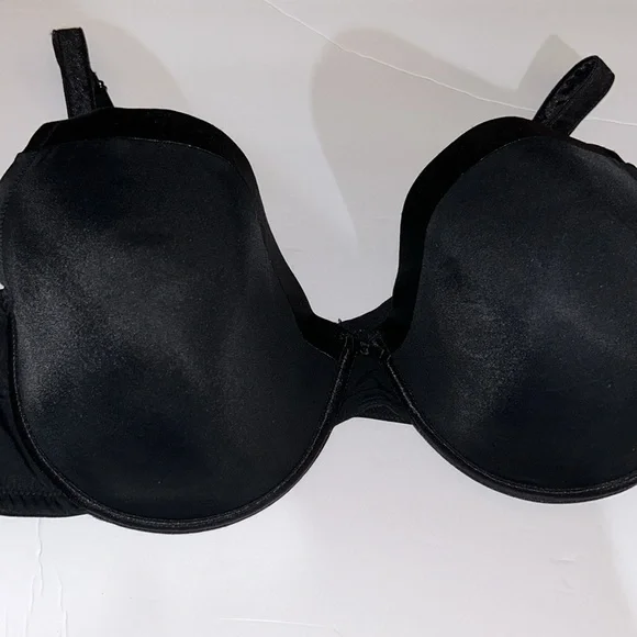 CARNIVAL 512 Black Molded Tuxedo Low Plunge‎ Full Figure Underwire Bra Sz 46DD - Picture 9 of 14